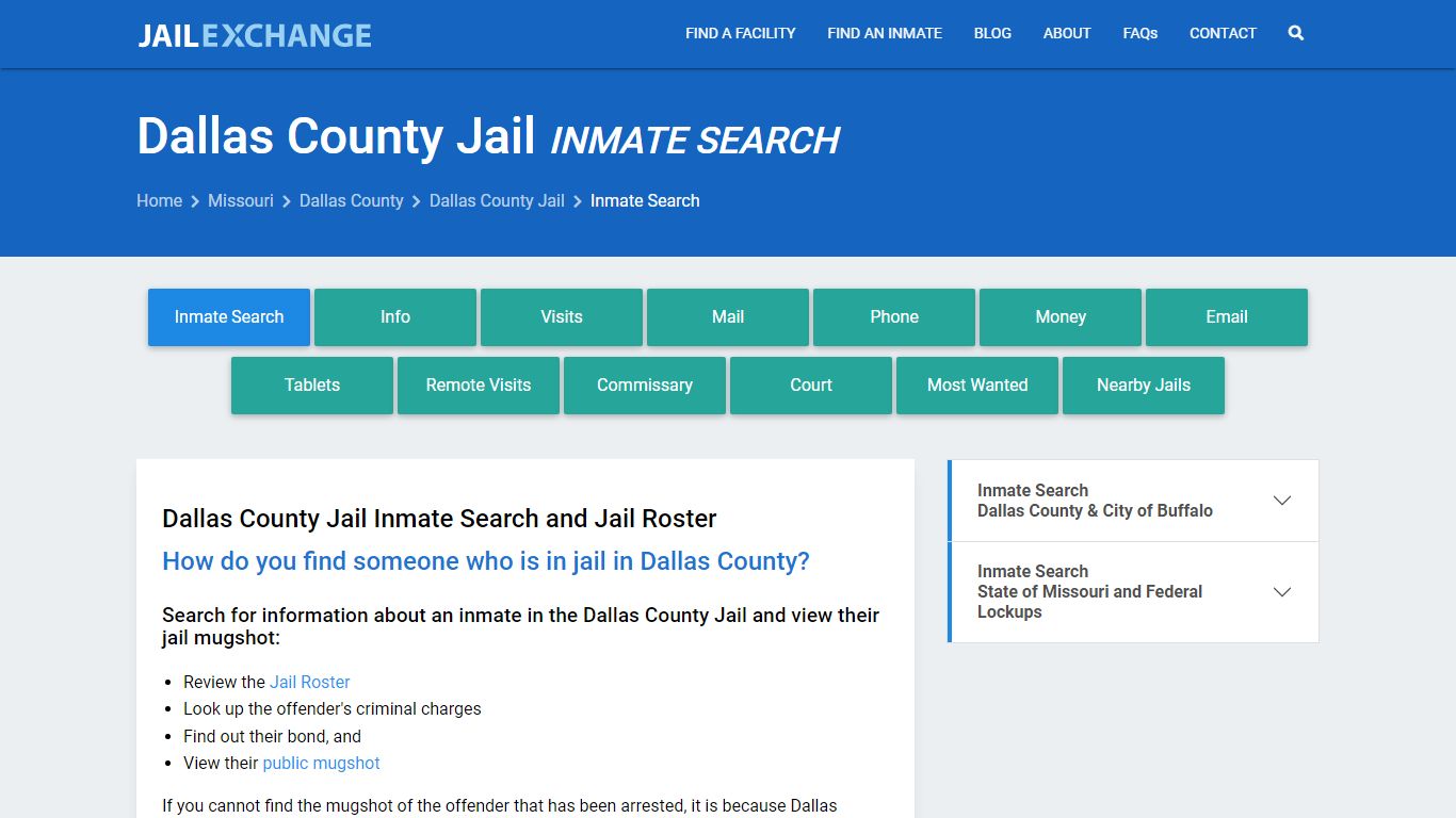 Inmate Search: Roster & Mugshots - Dallas County Jail, MO